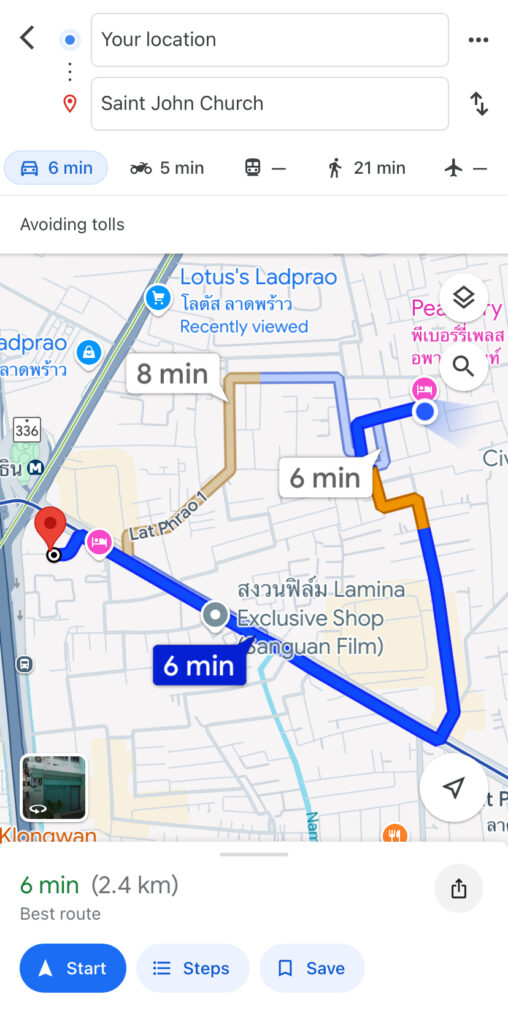 Google Maps เช็กเส้นทางการเดินทางได้ Realtime