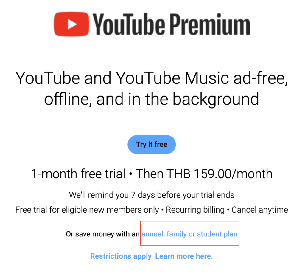 Youtube Premium เดือนละ 10 บาท สมัครใช้บริการได้จริงหรือไม่ ?