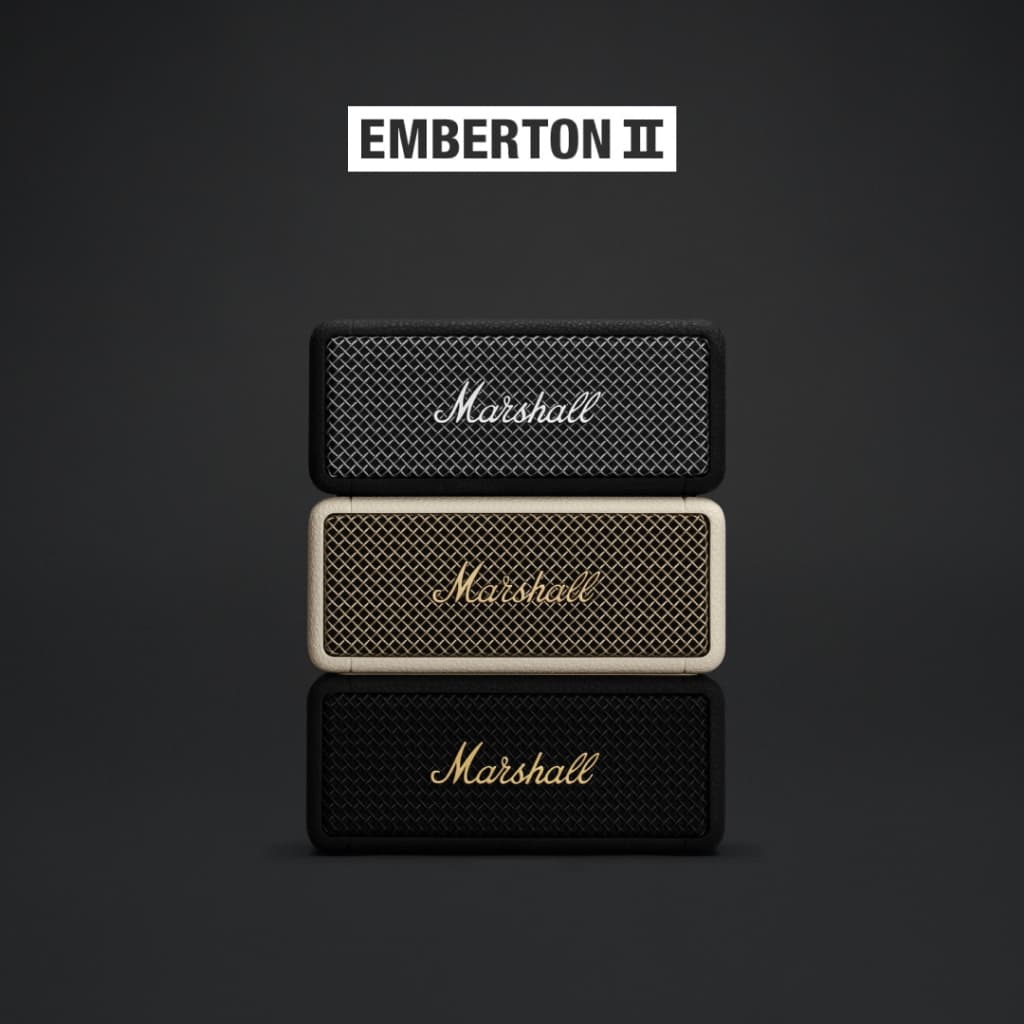 MARSHALL Emberton II Black and Steel - ลำโพงบลูทูธMARSHALL, ลำโพงพกพา, ลำโพง Bluetooth, Bluetooth Speaker